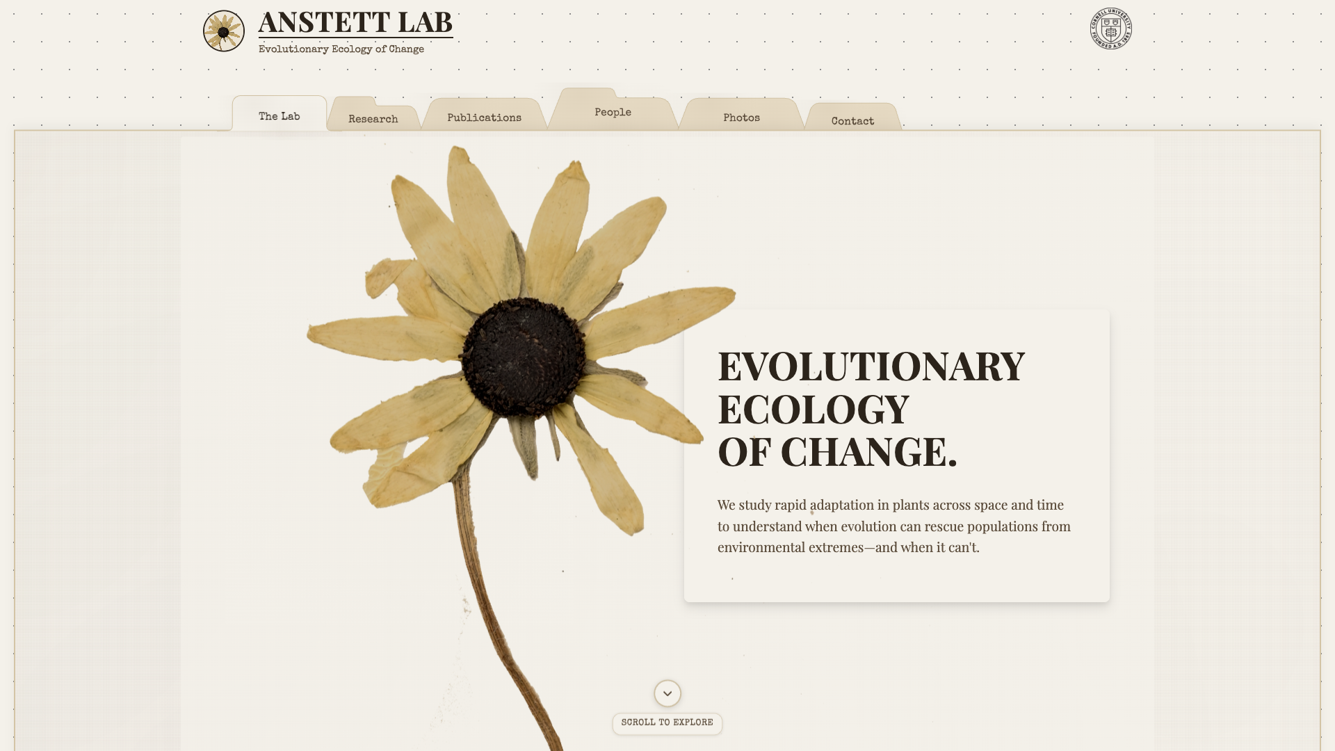 Anstett Lab Website screenshot